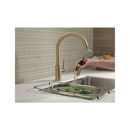 Delta 9159-CZ-DST Trinsic Single Handle Kitchen Faucet with Pulldown Sprayer - Champagne Bronze 