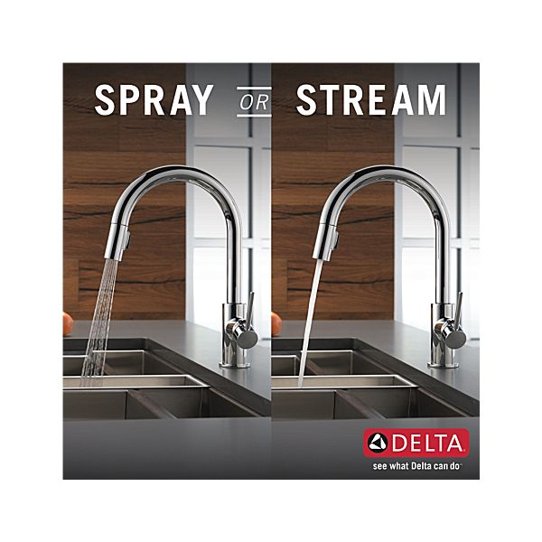 Delta 9159-DST Trinsic 1-Handle Kitchen Faucet with Pulldown Sprayer in Chrome 