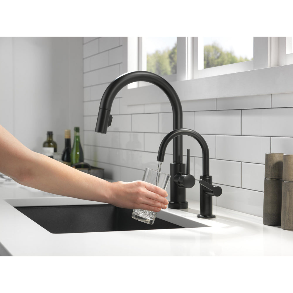 Delta 1930-BL-DST Contemporary Round 1-Hole Deck Mounted Beverage Faucet with Single Handle in Matte Black 