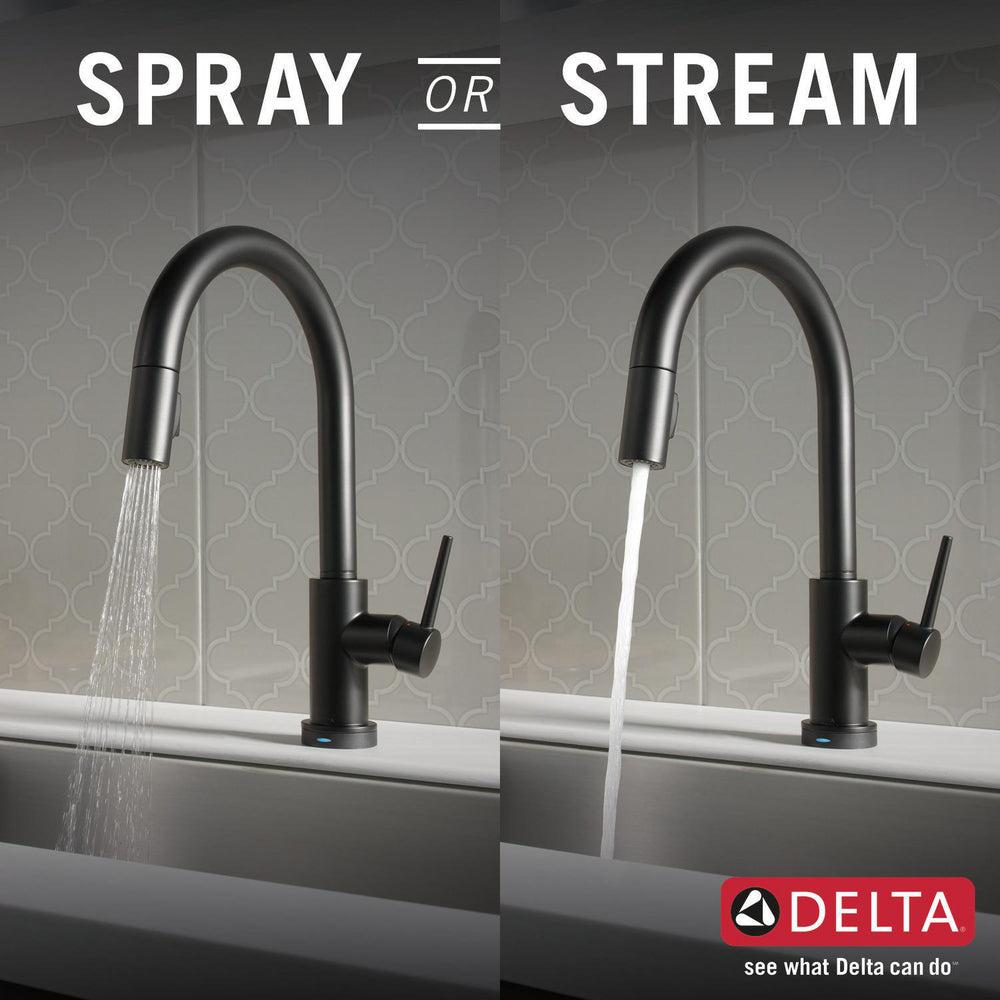 Delta 9159T-BL-DST Trinsic 1-Handle Touch Kitchen Faucet with Pull-Down Sprayer & Touch2O Technology, Matte Black 