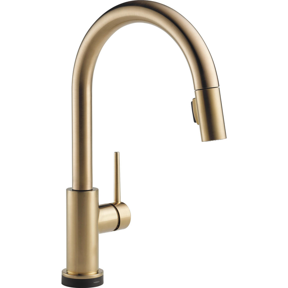 Delta 9159T-CZ-DST Trinsic 1-Handle Touch Kitchen Faucet with Pull-Down Sprayer & Touch2O Technology, Champagne Bronze | Plumbers Center