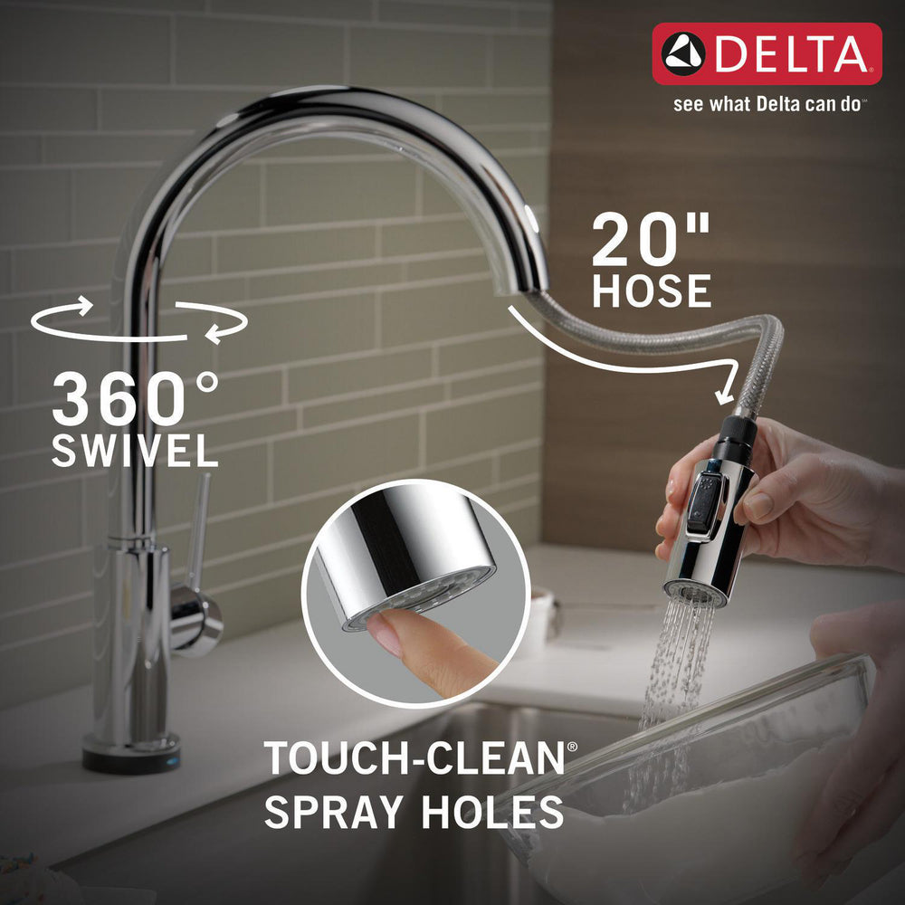 Delta 9159T-DST Trinsic 1-Handle Touch Kitchen Faucet with Pull-Down Sprayer & Touch2O Technology in Chrome finish 