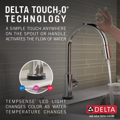 Delta 9159T-DST Trinsic 1-Handle Touch Kitchen Faucet with Pull-Down Sprayer & Touch2O Technology in Chrome finish 