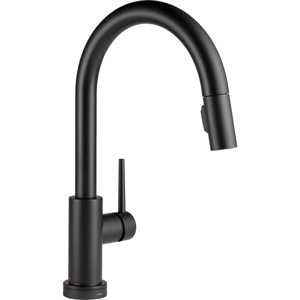 Delta 9159TV-BL-DST - Trinsic VoiceIQ Single-Handle Touch Kitchen Sink Faucet with Pull Down Sprayer, Touch2O Technology, Matte Black | Plumbers Center