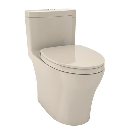 Toto MS646124CEMFGN#03 Aquia IV One-Piece Elongated Toilet with Seat, Universal Height, 1.28 GPF & 0.9 GPF, Bone 