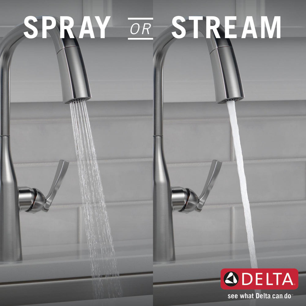 Delta 9176-AR-PR-DST Stryke 1-Handle Kitchen Faucet with Pulldown Sprayer in Arctic Stainless Finish 