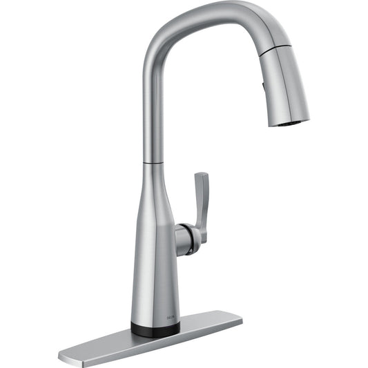 Delta 9176T-AR-PR-DST Stryke 1-Handle Kitchen Faucet with Touch2O Technology and Pulldown Sprayer in Arctic Stainless | Plumbers Center