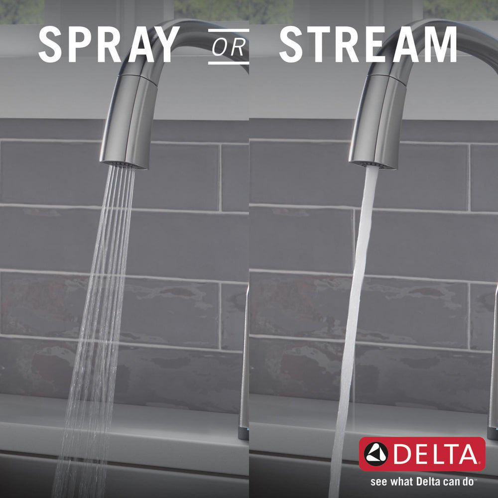 Delta 9176T-AR-PR-DST Stryke 1-Handle Kitchen Faucet with Touch2O Technology and Pulldown Sprayer in Arctic Stainless 