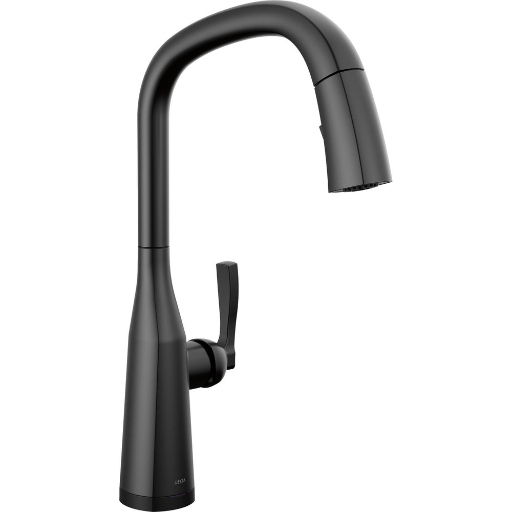 Delta 9176T-BL-DST Stryke 1-Handle Kitchen Faucet with Touch2O Technology and Pulldown Sprayer in Matte Black | Plumbers Center