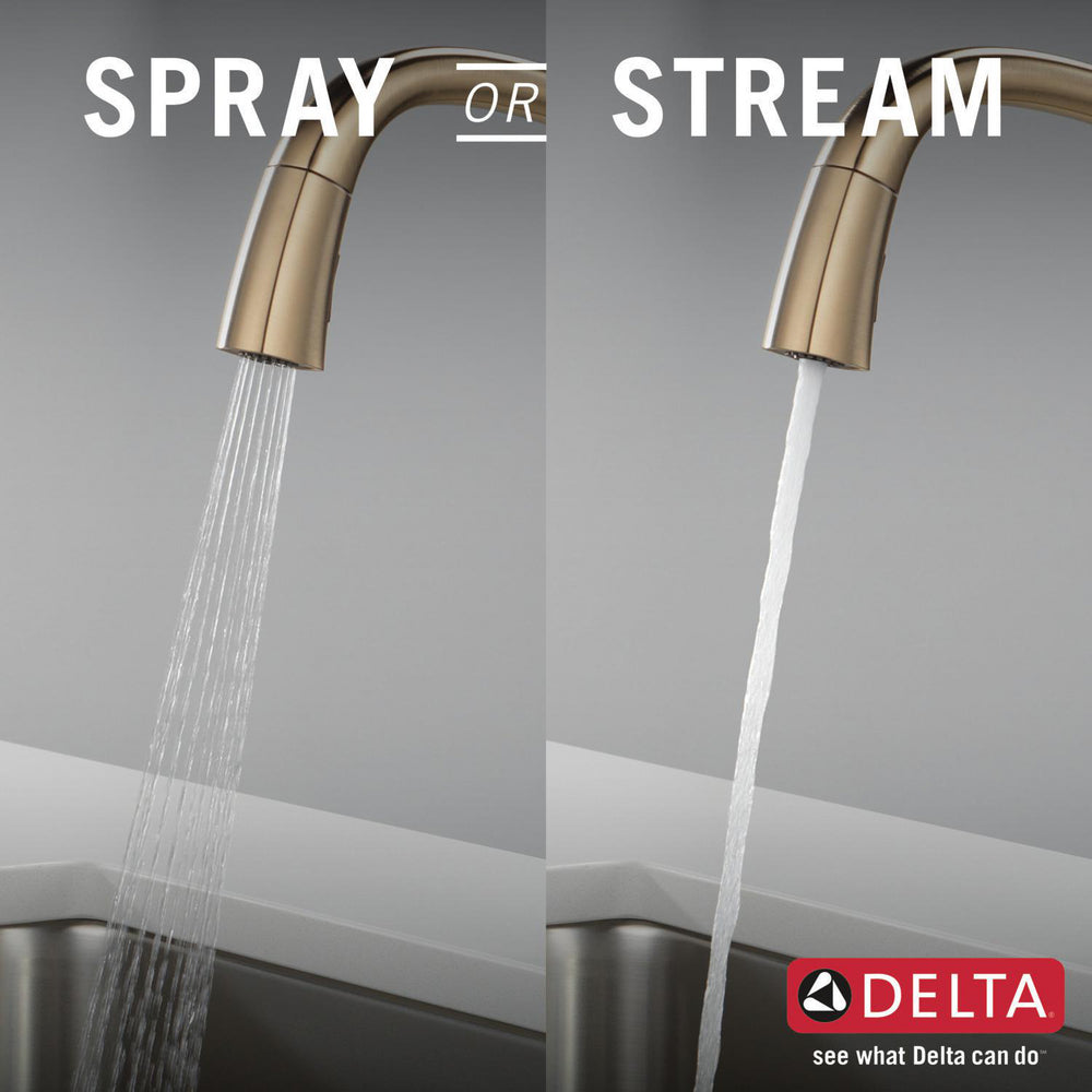 Delta 9176T-CZ-PR-DST Stryke 1-Handle Kitchen Faucet with Touch2O Technology and Pulldown Sprayer in Champagne Bronze 