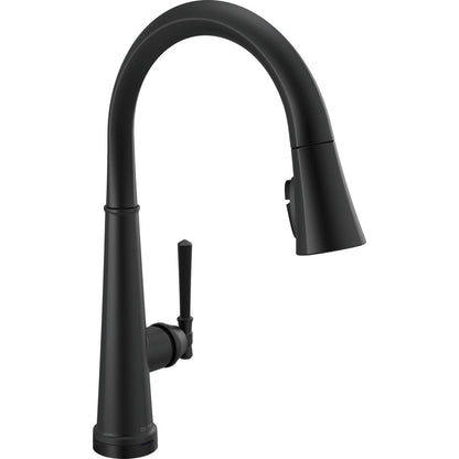 Delta 9182T-BL-DST Single Handle Pull Down Kitchen Faucet with Touch2O Technology & ShieldSpray Technology - Matte Black | Plumbers Center