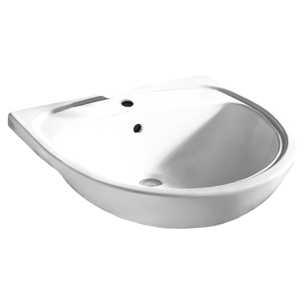 American Standard 9960001.020 Mezzo Space Saving, Single-Hole Semi-Countertop Bathroom Sink, ADA Compliant, White 