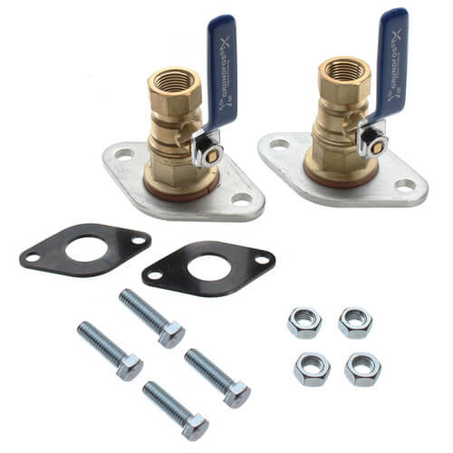 Grundfos 96806129 - 1/2" NPT Bronze Dielectric Isolation Valve Set for ALPHA, UP, UPS and MAGNA Series Circulators with GF 15/26 Flange Connection (Threaded) | Plumbers Center