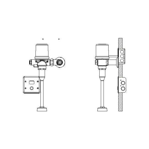 Delta 81T231-WMSHWA Exposed Hardwire Operated Urinal Flush Valve, 3/4" Top Inlet in Chrome finish 