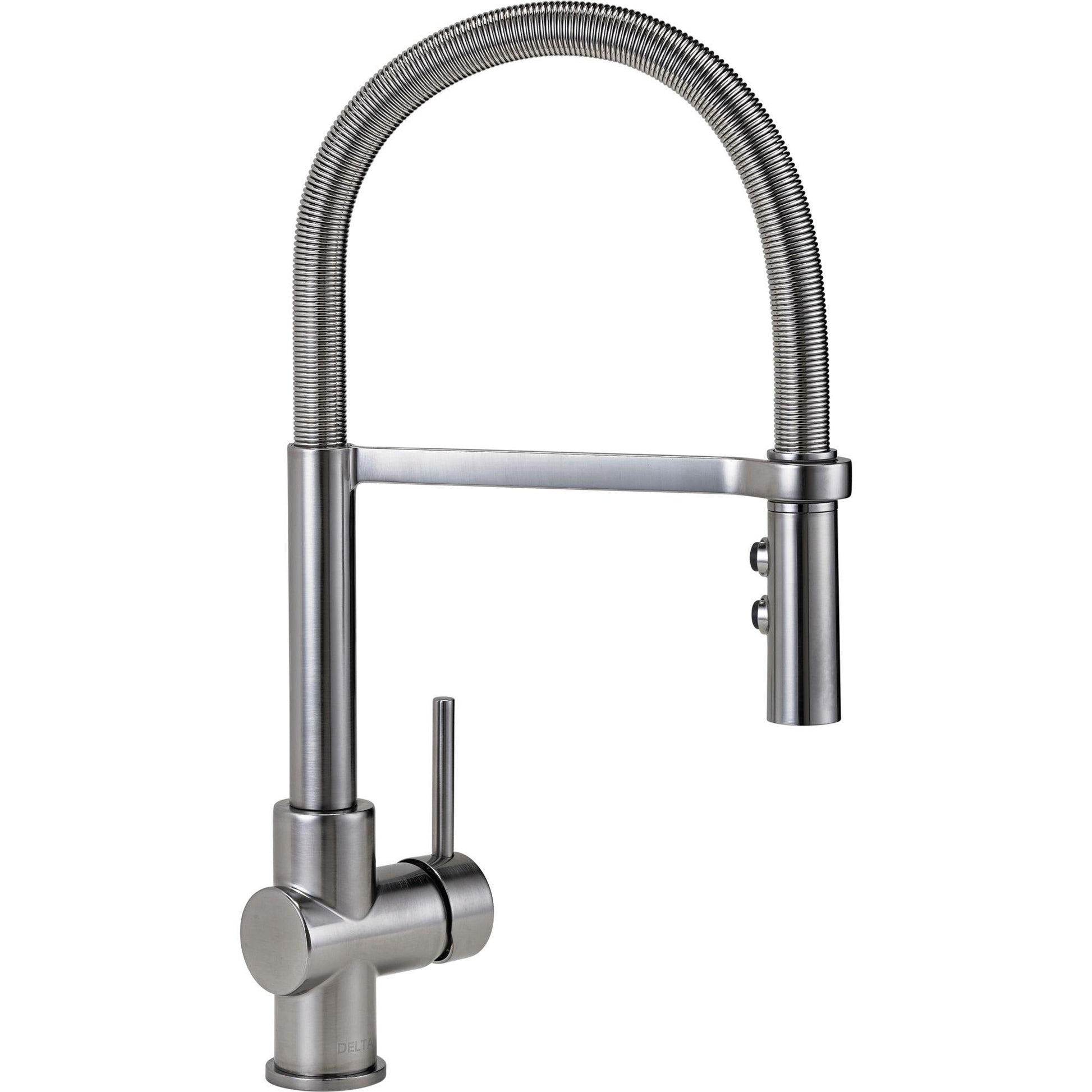 Delta 987LF-AR Tommy Gourmet Kitchen Faucet with Pulldown Spray - Arctic Stainless | Plumbers Center