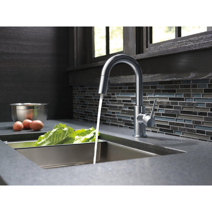 Delta 9959-AR-DST TRINSIC® 1-Handle Bar Faucet with Pull-Down Spray in Arctic Stainless 