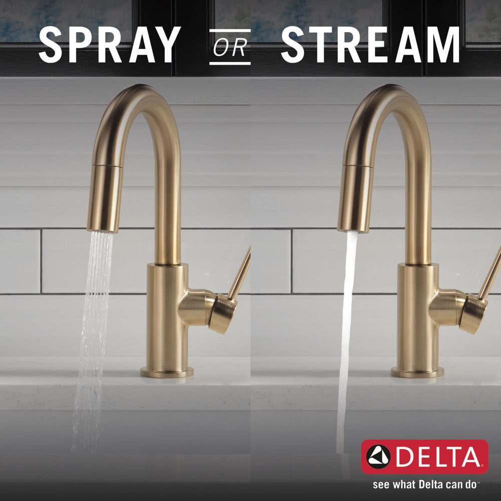 Delta 9959-CZ-DST Trinsic® 1-Handle Bar Faucet with Pull-Down Sprayer, Champagne Bronze 