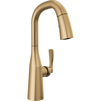 Delta 9976-CZ-PR-DST Stryke Single Handle Bar Faucet with Pulldown Sprayer in Champagne Bronze | Plumbers Center