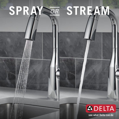 Delta 9976-PR-DST Stryke Single Handle Bar Faucet with Pulldown Sprayer in Chrome 