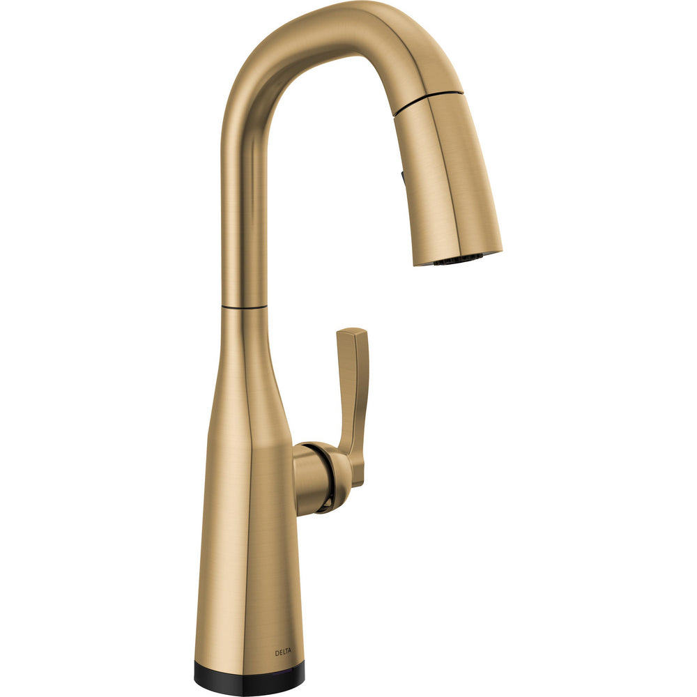 Delta 9976T-CZ-PR-DST Single Handle Bar/Prep Faucet with Touch 2O Technology and Pulldown Sprayer in Champagne Bronze | Plumbers Center