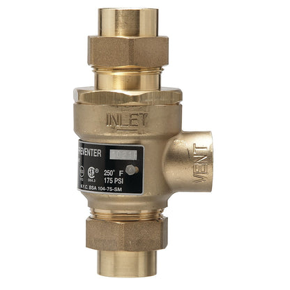 Watts 0061935 - 9D-M3-CAN-12 - 1/2" Bronze Dual Check Valve Backflow Preventer with Intermediate Atmospheric Vent, Female Union Inlet and Outlet Connections - 0061935 