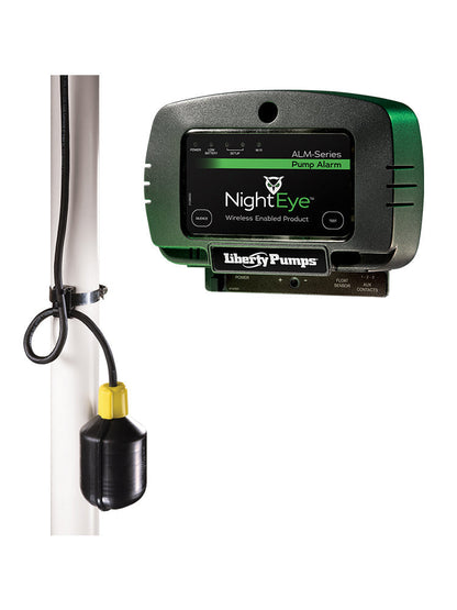 Liberty Pumps ALM-2-EYE - 115V NightEye® Wireless Enabled Indoor High Liquid Level Alarm, Includes Wide-Angle Float with 20 Feet Cord | Plumbers Center