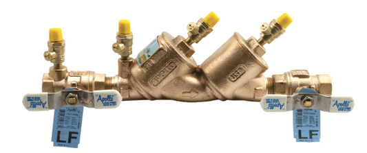 Apollo Valve 4ALF-107-A2F Lead Free 1-1/2" Bronze Backflow Preventer, Double Check Valve Assembly with Ball Valves (DCVA)