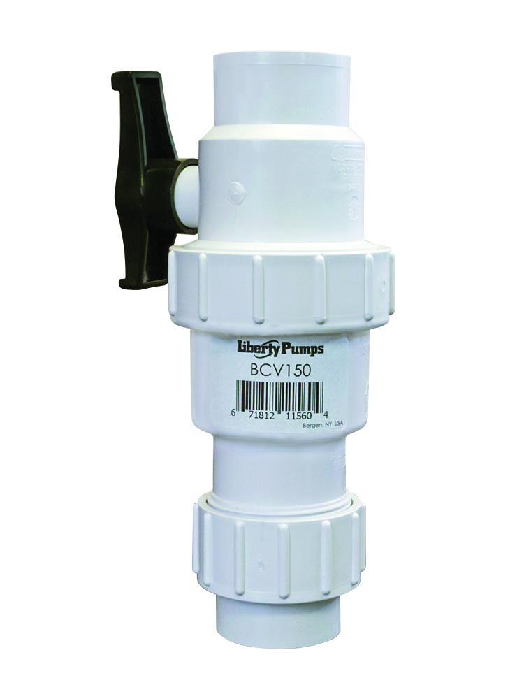 Liberty Pumps BCV150 - 1-1/2" Heavy Duty Union PVC Ball Valve/Check Valve Combo | Plumbers Center