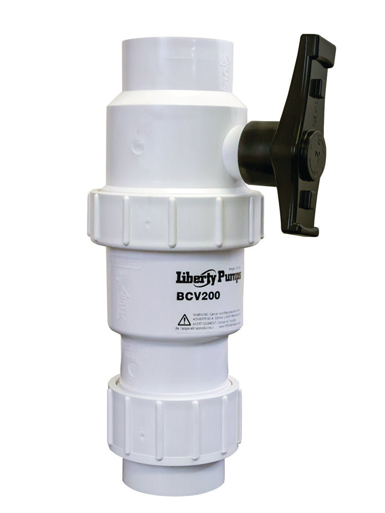 Liberty Pumps BCV200 - 2" Heavy Duty Union PVC Ball Valve/Check Valve Combo | Plumbers Center