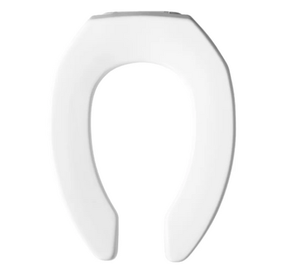 Bemis 2155SSCT-000 Commercial Elongated Open Front Toilet Seat with STA-TITE Commercial Fastening System Never Loosens and Stainless Steel Hinges in White | Plumbers Center