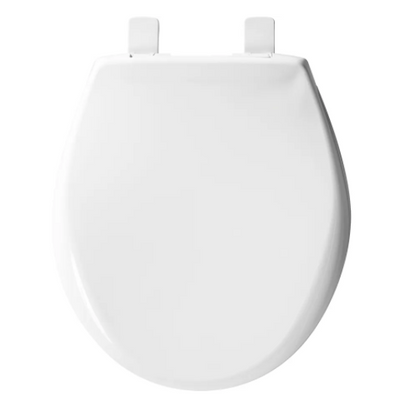 Bemis 200E4 000 Affinity Round Plastic Toilet Seat, Never Loosens Removes for Cleaning Slow-Close Adjustable with Extra Stability