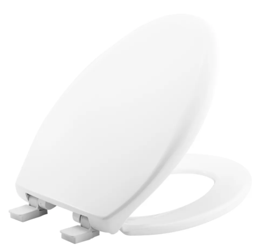 Bemis 1200E4 000 Bemis Affinity Plastic Slow Close Elongated Plastic Toilet Seat in White | Plumbers Center