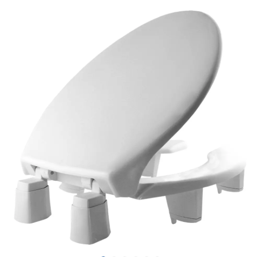 Bemis 3L2150T 000 Medic-Aid Elongated Plastic 3" Lift Raised Open Front Toilet Seat with Cover in White | Plumbers Center