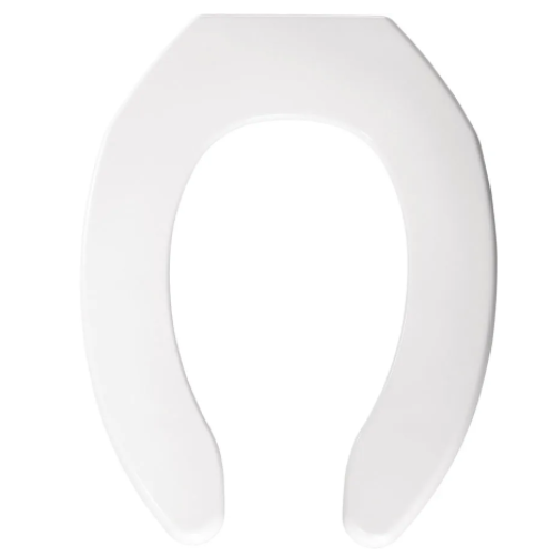 Bemis 1055TK 000 White Commercial Application Elongated Open Front Plastic Toilet Seat Less Cover | Plumbers Center