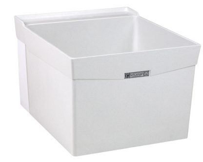 Mustee 18W 20" Durastone Utilitub Wall Mounted Laundry Sink in White 