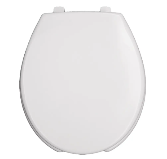 Bemis 950-000 Round Open Front Plastic Toilet Seat with Cover for Commercial Application - White