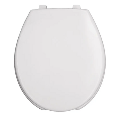 Bemis 950-000 Round Open Front Plastic Toilet Seat with Cover for Commercial Application - White