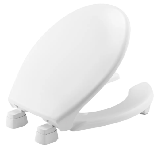 Bemis 2L2050T 000 Medic-Aid 2" Lift Raised Open Front Plastic Toilet Seat and Cover, ROUND, Long Lasting Solid Plastic in White | Plumbers Center