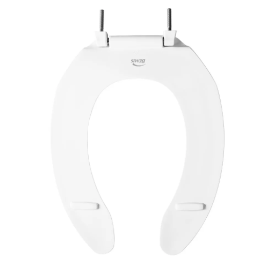 Bemis 1055TK 000 White Commercial Application Elongated Open Front Plastic Toilet Seat Less Cover | Faucet Center