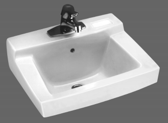 American Standard 0321026.020 Declyn Wall-Mounted Bathroom Sink with Wall Bracket, ADA Compliant, 4" Center, White 