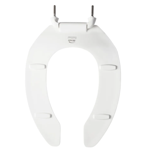 Bemis 2155CT 000 Elongated Open Front Commercial Plastic Toilet Seat With STA-TITE Commercial Fastening System Never Loosens in White 