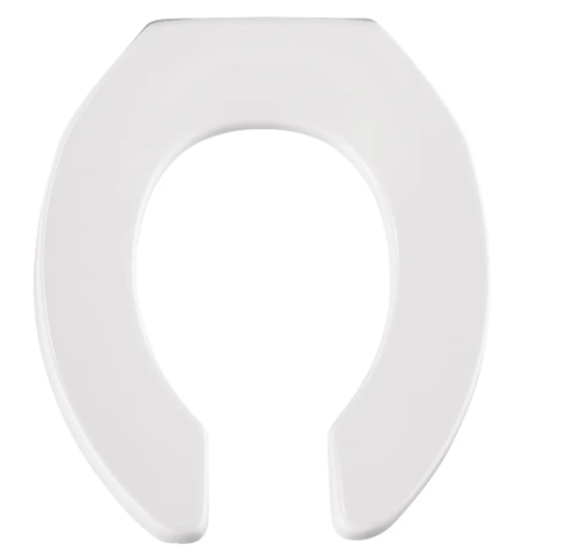 Bemis 955CT 000 Commercial Heavy Duty Round Open Front Plastic Toilet Seat with STA-TITE Commercial Fastening System in White | Plumbers Center