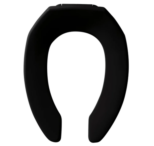 Bemis 10SSCT 047 Black Olsonite Elongated Plastic Toilet Seat with STA-TITE® Commercial Fastening System™ Never Loosens | Plumbers Center