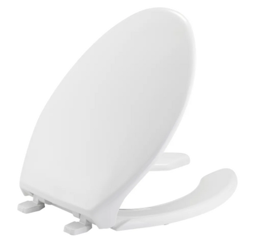 Bemis 1950 000 Commercial Heavy Duty Elongated Plastic Open Front Toilet Seat in White | Plumbers Center