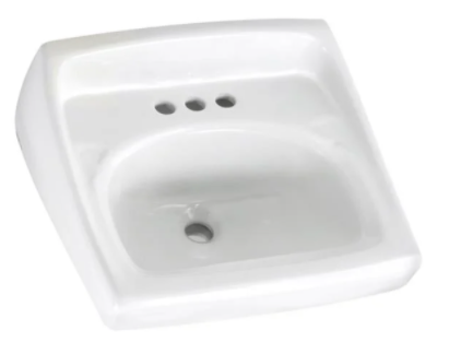 American Standard 0355012.020 Lucerne 4" Center Wall Mounted Bathroom Sink with Wall Bracket, White 