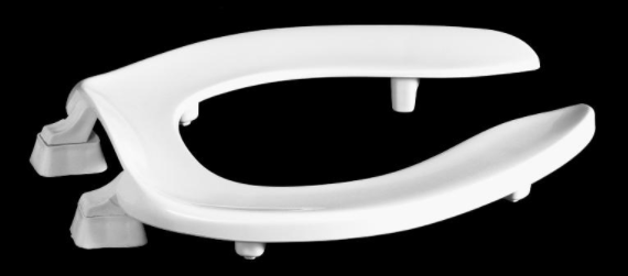 Centoco HL500STSCC-001 Commercial Elongated Toilet Seat, Open Front, Stainless Steel Hinges, ADA Compliant, White | Plumbers Center