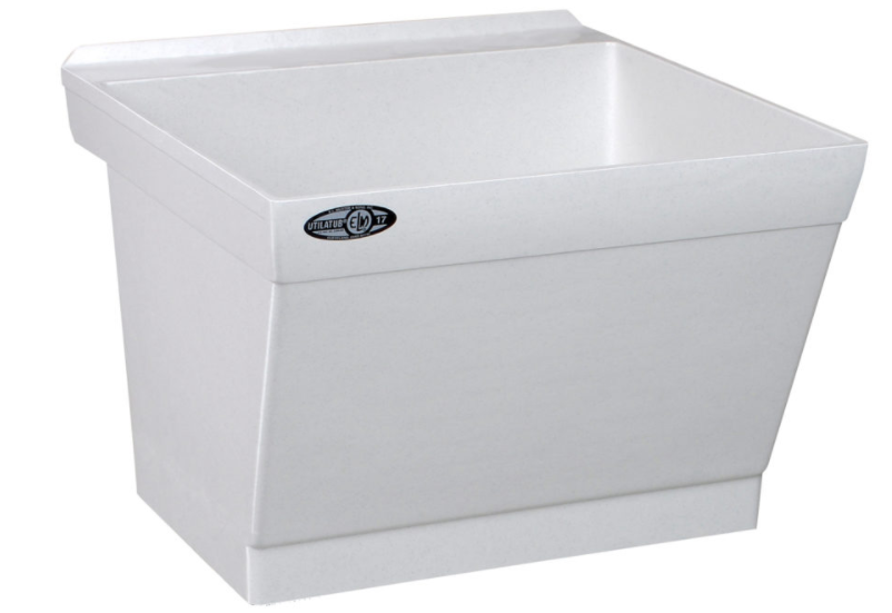 Mustee 17W Durastone 23" Utilitub Laundry Sink Wall Mounted in White 