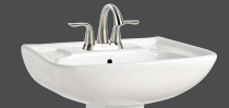 Contrac 4343DMX Caprice Pedestal Sink Top, Center Hole, 4" Centers - White  | Plumbers Center