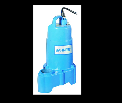 Barnes 112549 Model SP33A Sump Pump with Wide Angle Float Switch, 1/3 hp, 120V, 1 Phase, 3450 RPM, 1-1/2" NPT Discharge, Automatic, 10' Cord