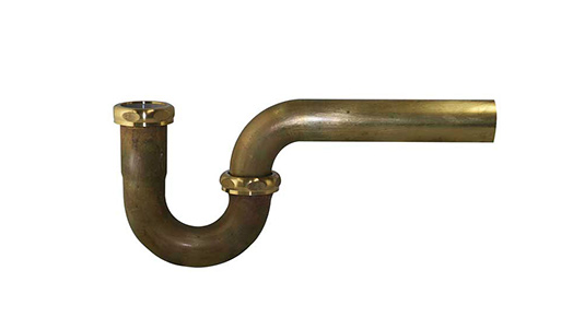 OS&B 110BRBLF 1-1/4 20GA Rough Brass Tubular Sink P-Trap | Plumbers Center